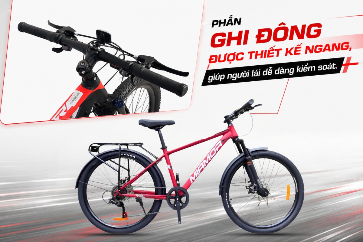 Xe Đạp Địa Hình MTB Miamor Youth 26 Inch 11 Thiết kế ghi đông ngang của xe đạp Miamor Youth 26 Inch dễ điều khiển