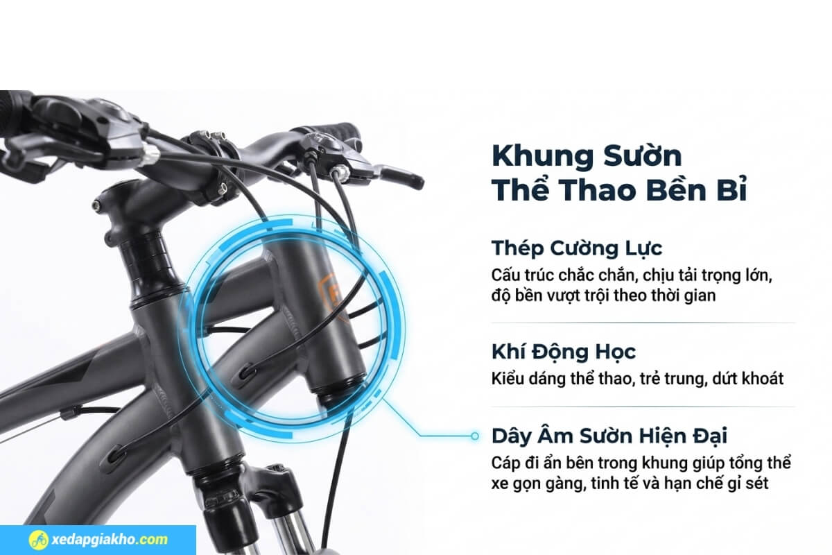 Xe Đạp Địa Hình MTB Califa X5 26 Inch 11 Khung xe đạp Califa X5 bền bỉ và chắc chắn