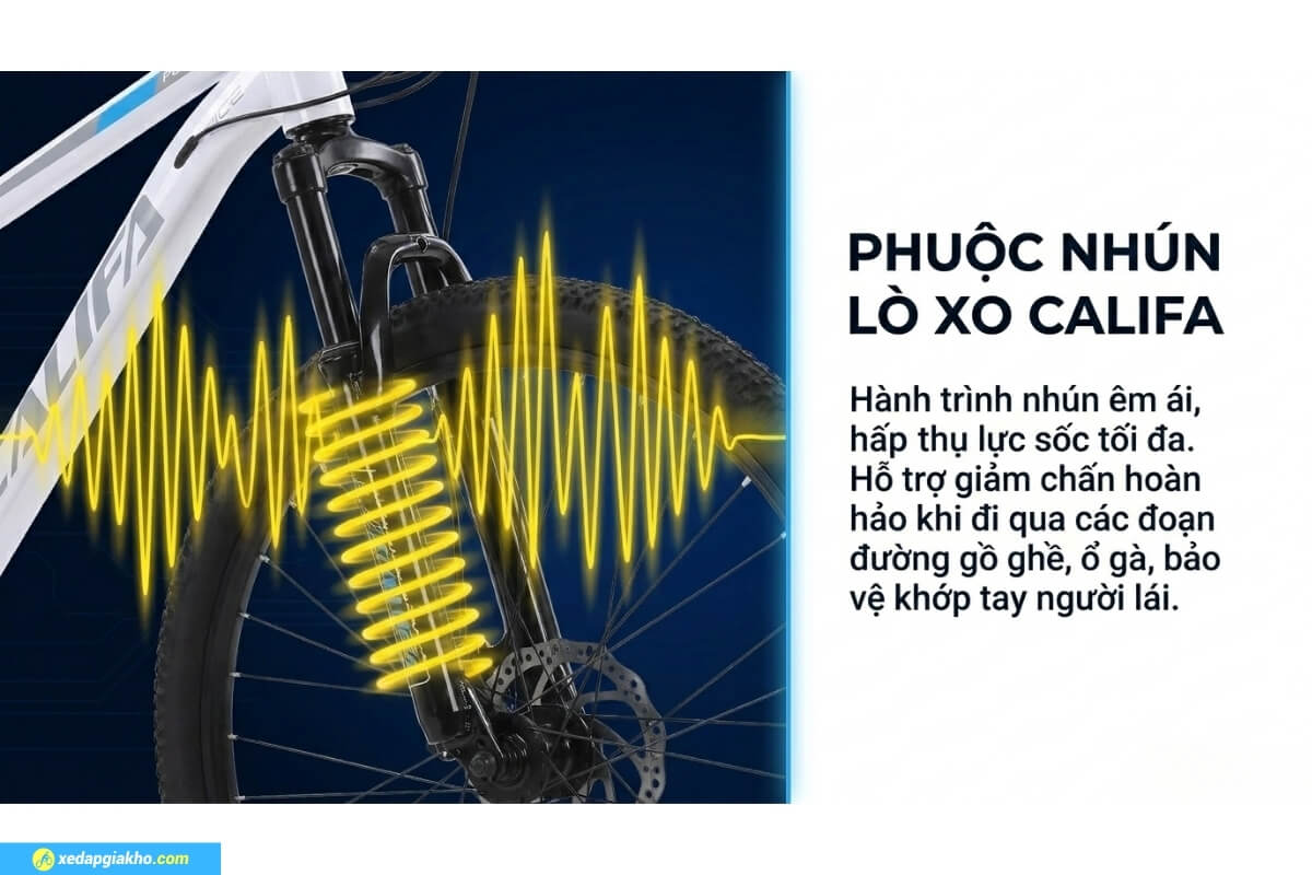 Xe Đạp Địa Hình MTB Califa X3 24 Inch - Phanh Đĩa Cơ 16 Phuộc nhún lò xo Califa êm ái