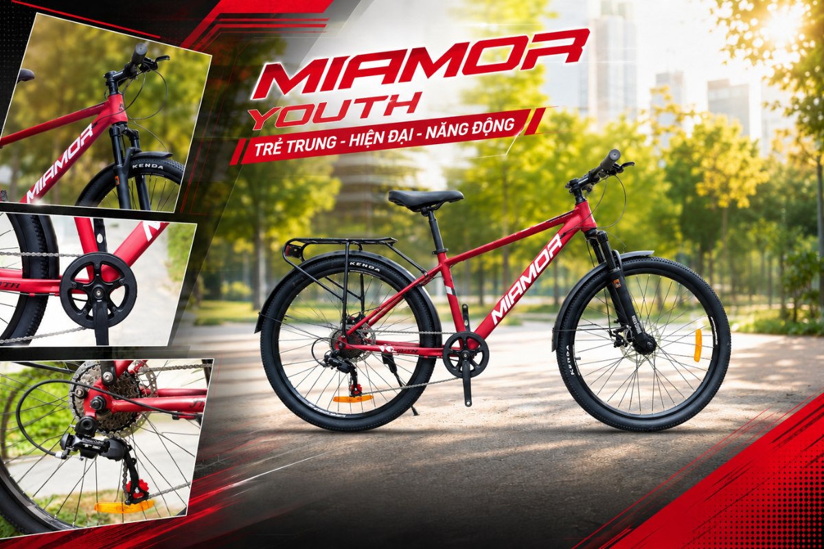 Xe Đạp Địa Hình MTB Miamor Youth 26 Inch 7 Dáng xe thiết kế trẻ trung, năng động của xe đạp địa hình Miamor Youth 26 Inch