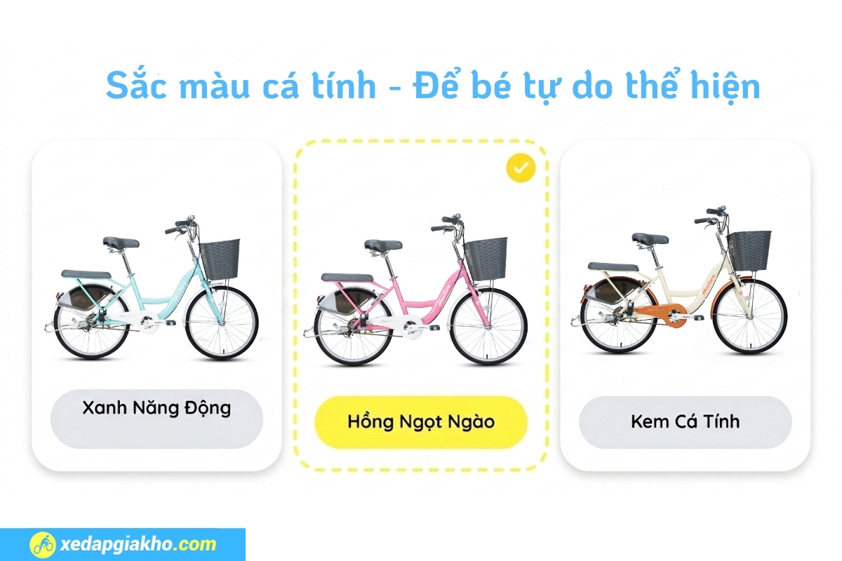 Xe Đạp Trẻ Em Hector Lona 1 20 Inch 9 Khung hợp kim thép chắc chắn cùng kết hợp với các màu sắc bắt mắt cho các bé thỏa thích lựa chọn