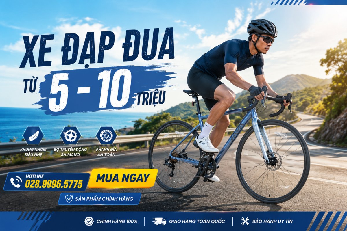 Xe đạp đua từ 5 - 10 triệu phù hợp nhiều nhu cầu sử dụng