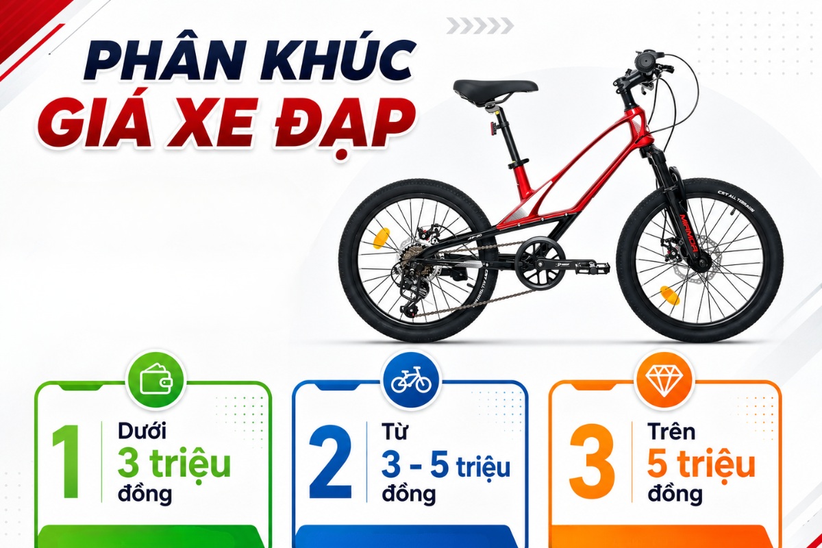Xe Đạp Cho Học Sinh Lớp 5 - Cách Chọn Xe Phù Hợp 3 Giá xe đạp học sinh lớp 5 có nhiều phân khúc để lựa chọn