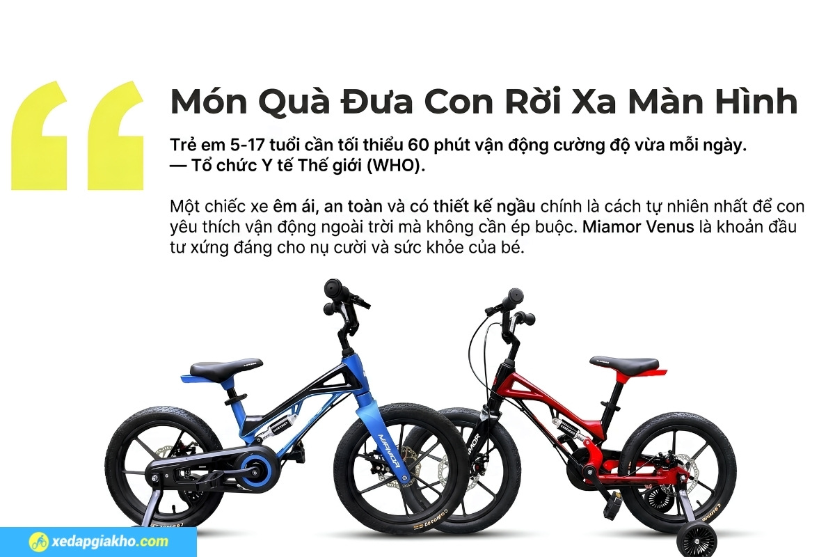 Xe Đạp Trẻ Em Bé Trai Miamor Venus 16 Inch 12 Chiếc xe đạp đến từ thương hiệu Miamor uy tín, Miamor Venus 16 Inch sẽ là một món quà ý nghĩa cho các bé