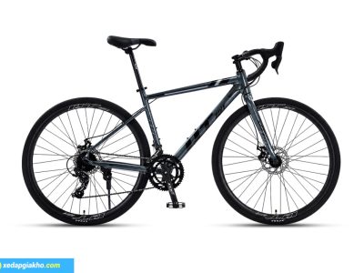 Xe Đạp Đua QT Bike GTS200 - Khung Nhôm 7 Xe đạp đua QT Bike GTS200 màu ghi đen