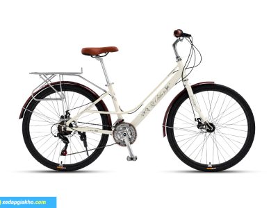 Xe Đạp Nữ QT Bike City V26 26 Inch - Khung Nhôm 9 Xe đạp nữ QT Bike City V26 26 inch màu kem