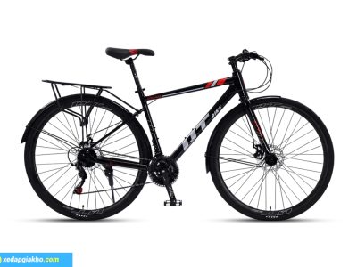 Bánh 700C của QT Bike GTS100 lăn ổn định, phù hợp đi phố và tập thể dục hằng ngày.