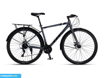 Xe đạp touring QT Bike GTS100 khung nhôm, màu xám ghi