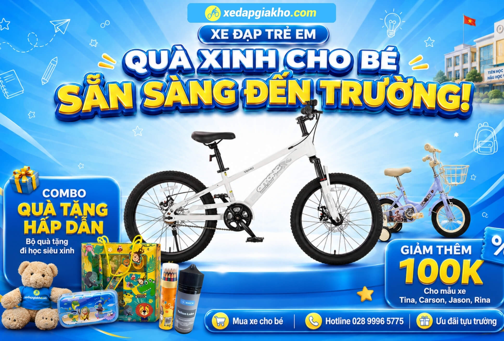 Xe Đạp Giá Kho - #1 Hệ Thống Cửa Hàng Xe Đạp 18 Xe đạp trẻ em ưu đãi mùa Tựu Trường 2026