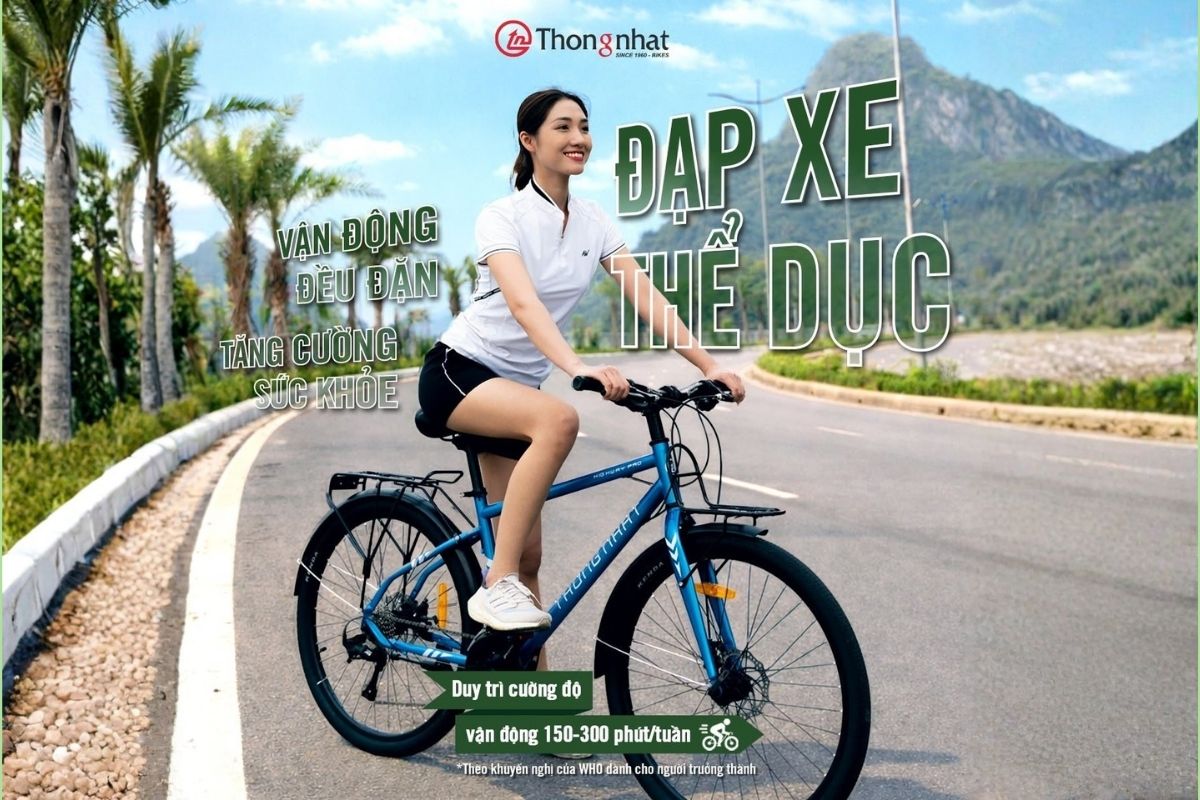 đạp xe thể dục mỗi ngày giúp tăng cường sức khỏe