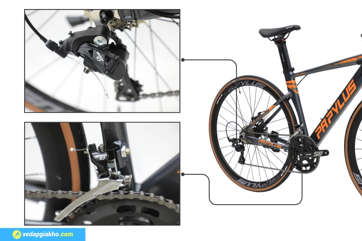 Xe Đạp Đua Papylus Pr760max - Khung Nhôm 14 groupset sensah r7 của xe đạp đua papylus pr760max