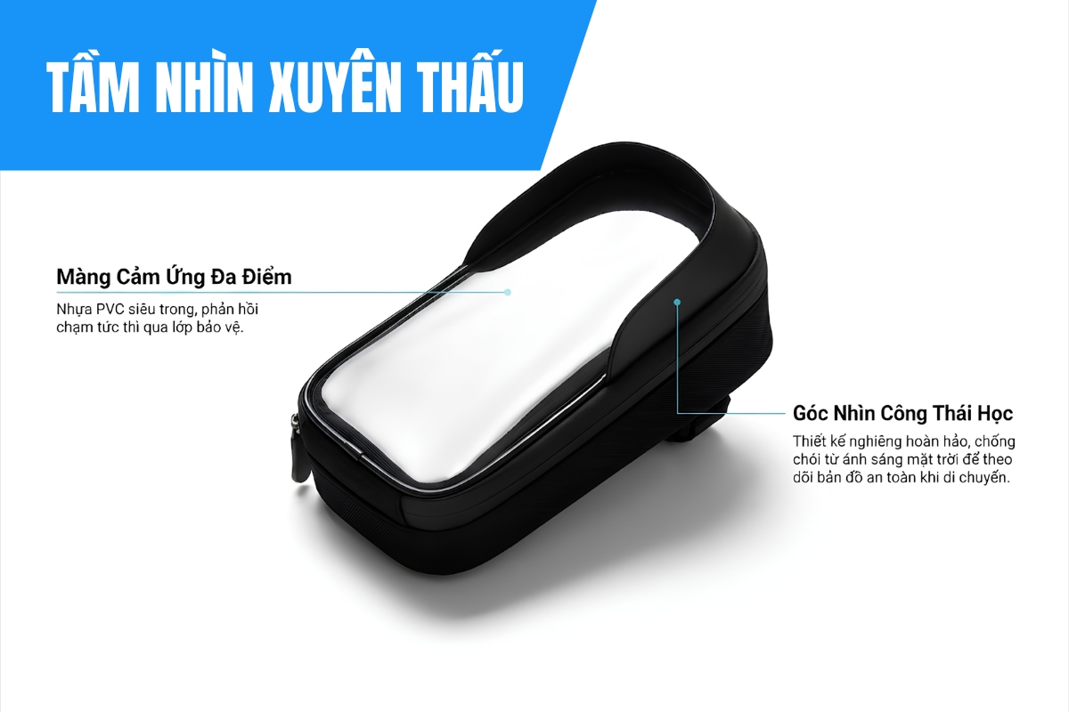 Túi Treo Xe Đạp Raca S6 - Cao Cấp Chống Nước 11 ngăn đựng điện thoại riêng biệt mang lại sự tiện lợi