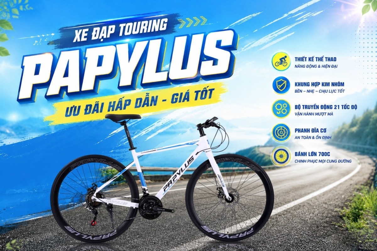 Xe đạp touring Papylus giá tốt phù hợp mọi đối tượng