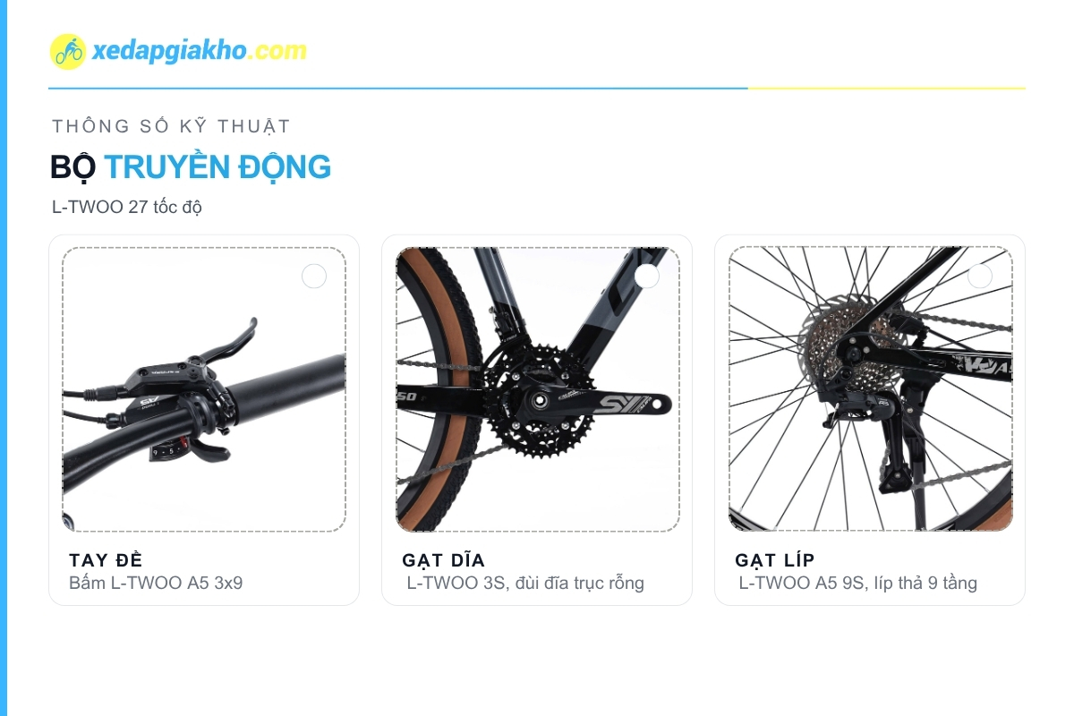 Hệ thống truyền động 3x9s, vận hành linh hoạt