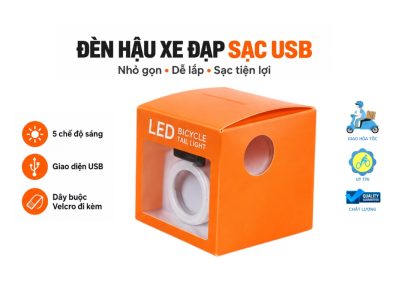 Đèn hậu xe đạp dạng tròn sạc USB