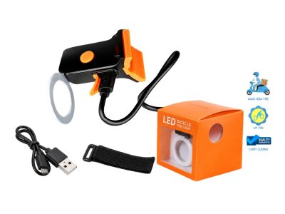 Đèn hậu xe đạp dạng tròn sạc USB