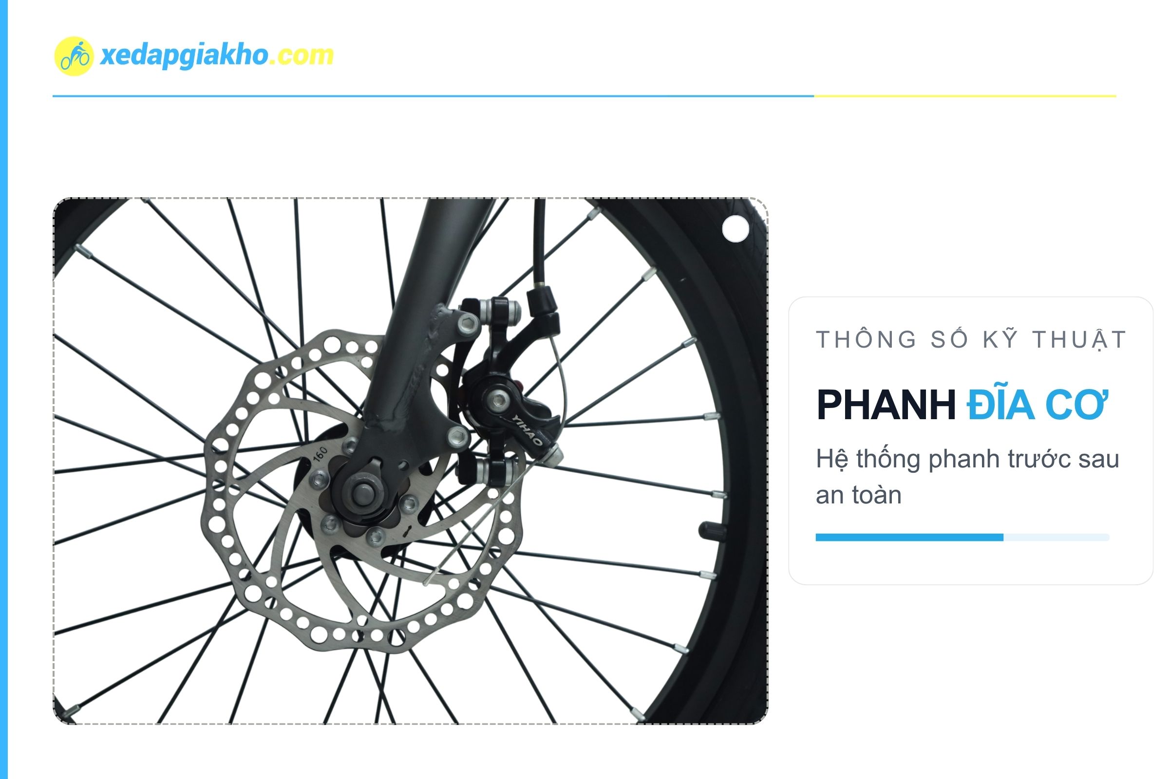 Xe Đạp Gấp Raca MK220 20 Inch - Phanh Đĩa Cơ 11 Hệ thống phanh đĩa cơ xe đạp gấp Raca MK220 20 inch