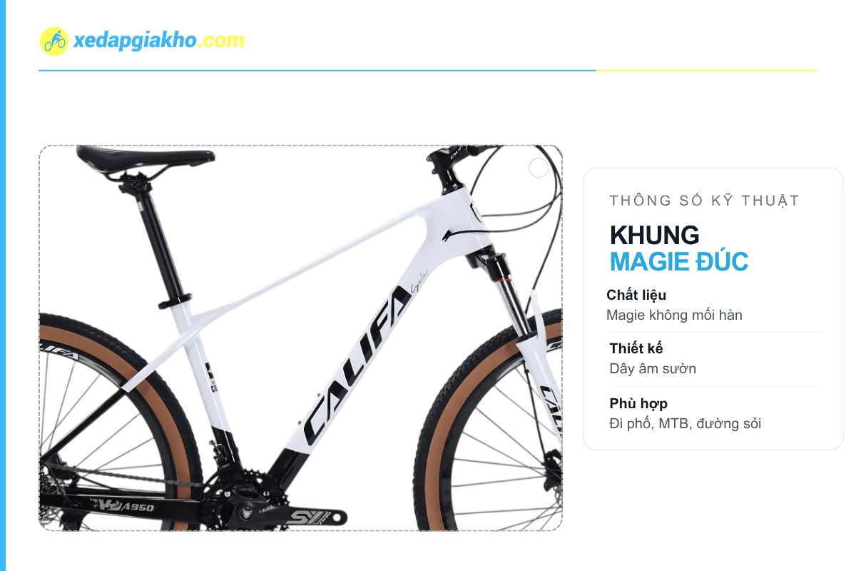 Khung sườn magie, bền nhẹ, dây âm sườn