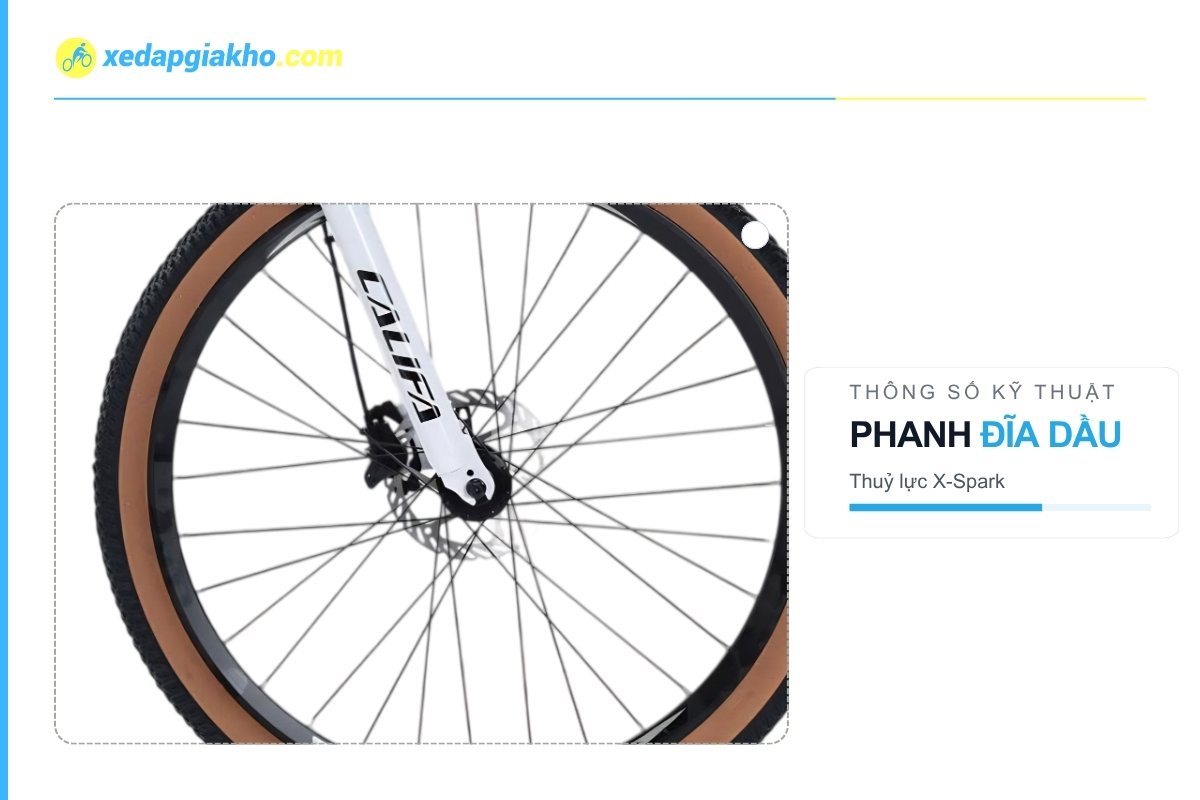 Hệ thống phanh đĩa dầu trước sau, nhanh nhạy