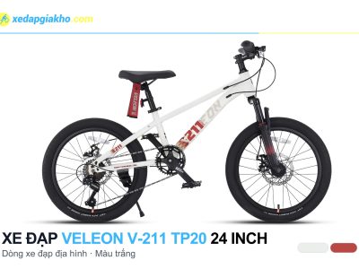 Xe đạp địa hình MTB Veleon V-211 TP20 24 inch màu trắng