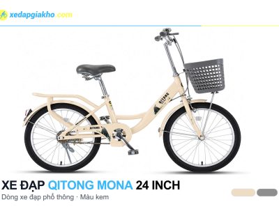 Xe Đạp Phổ Thông Qitong Mona 24 Inch 5 Xe đạp phổ thông Qitong Mona 24 inch màu kem