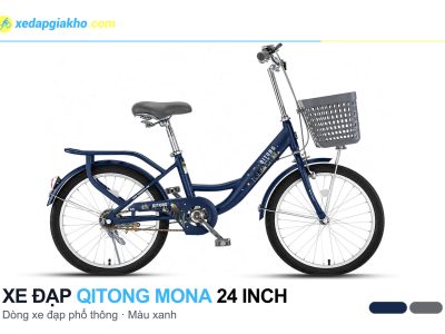Xe Đạp Phổ Thông Qitong Mona 24 Inch 7 Xe đạp phổ thông Qitong Mona 24 inch màu xanh