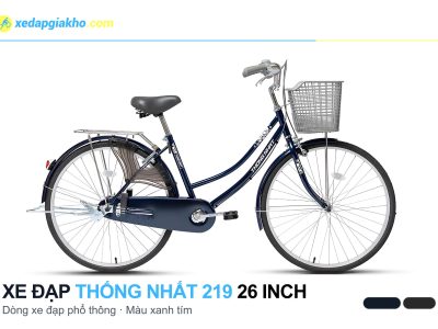 Xe Đạp Phổ Thông Thống Nhất 219 26 Inch 6 Xe đạp phổ thông Thống Nhất 219 26 inch màu xanh tím