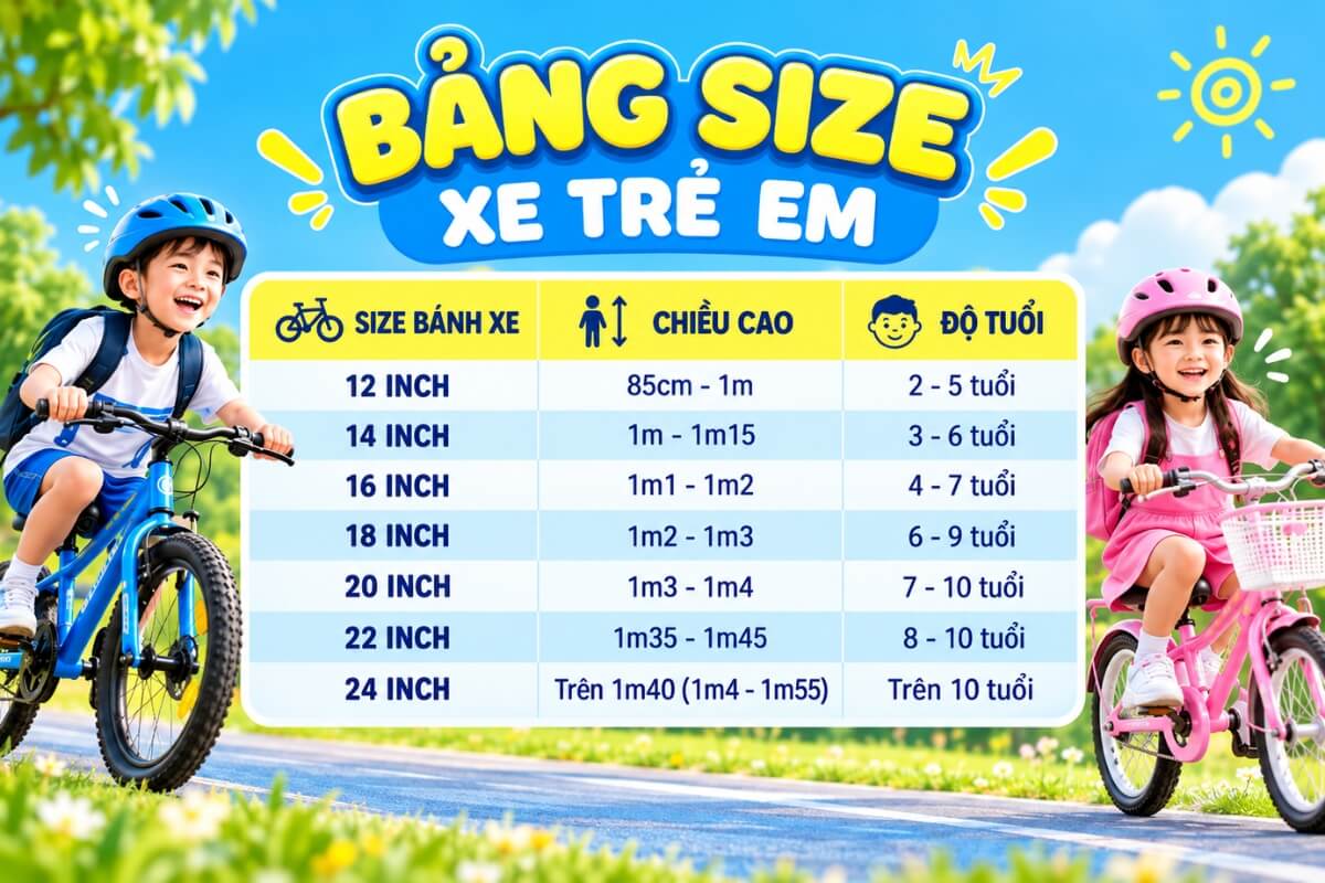 Khi Nào Nên Đổi Size Xe Đạp Cho Bé? 3 Dấu Hiệu Nhận Biết 5 Nâng size xe đạp trẻ em theo chiều cao bé giúp đảm bảo an toàn khi bé lái