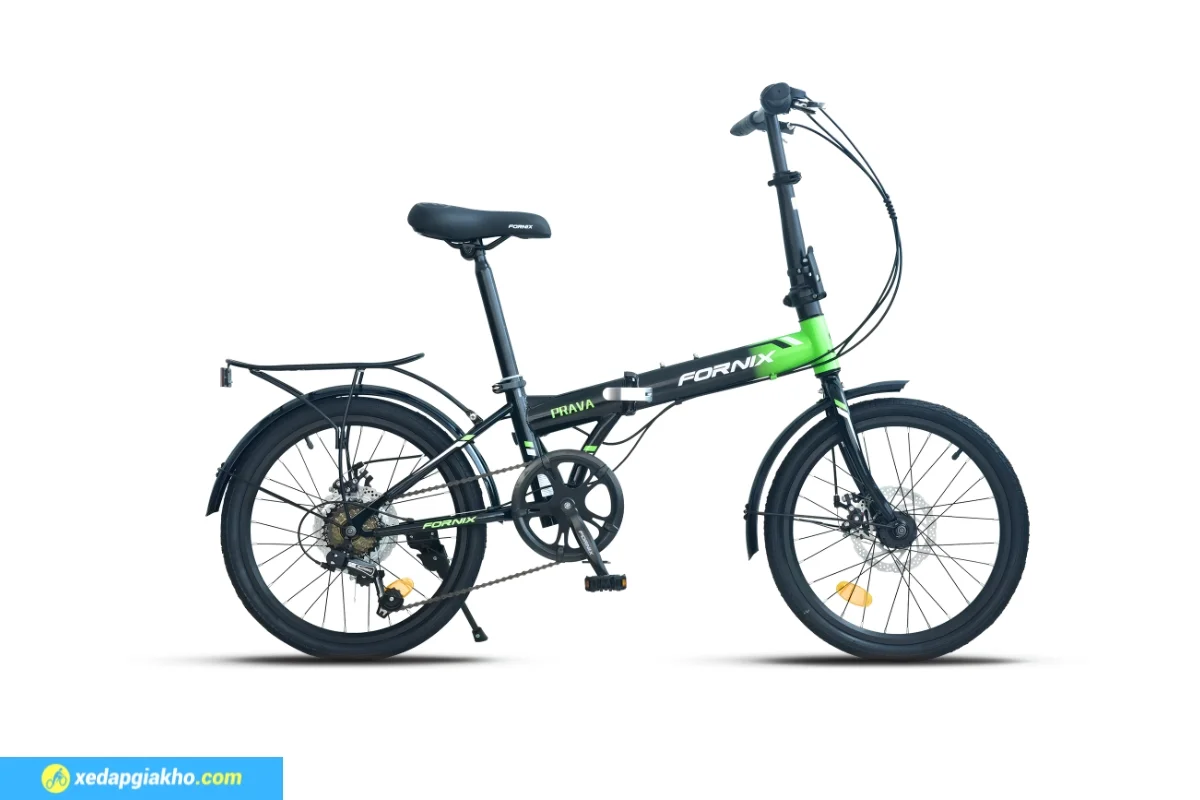 Xe Đạp Gấp Fornix Prava 20 Inch Phiên Bản Mới 3 Xe đạp gấp Fornix Prava 20 inch màu xanh lá