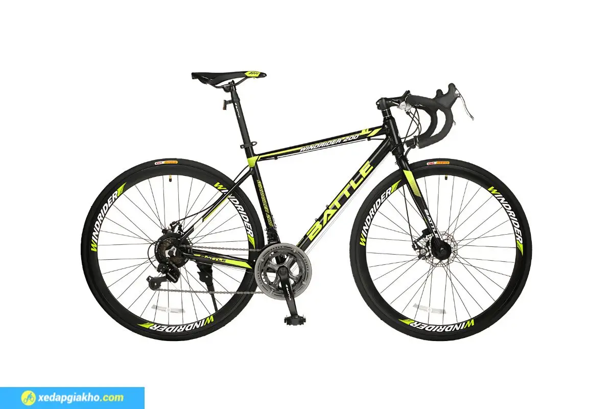 Xe Đạp Đua 700c Battle WindriDer 200 Cổ Cong - Màu Đen Vàng