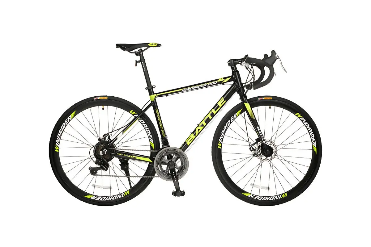 Xe Đạp Đua 700c Battle WindriDer 200 Cổ Cong - Màu Đen Vàng