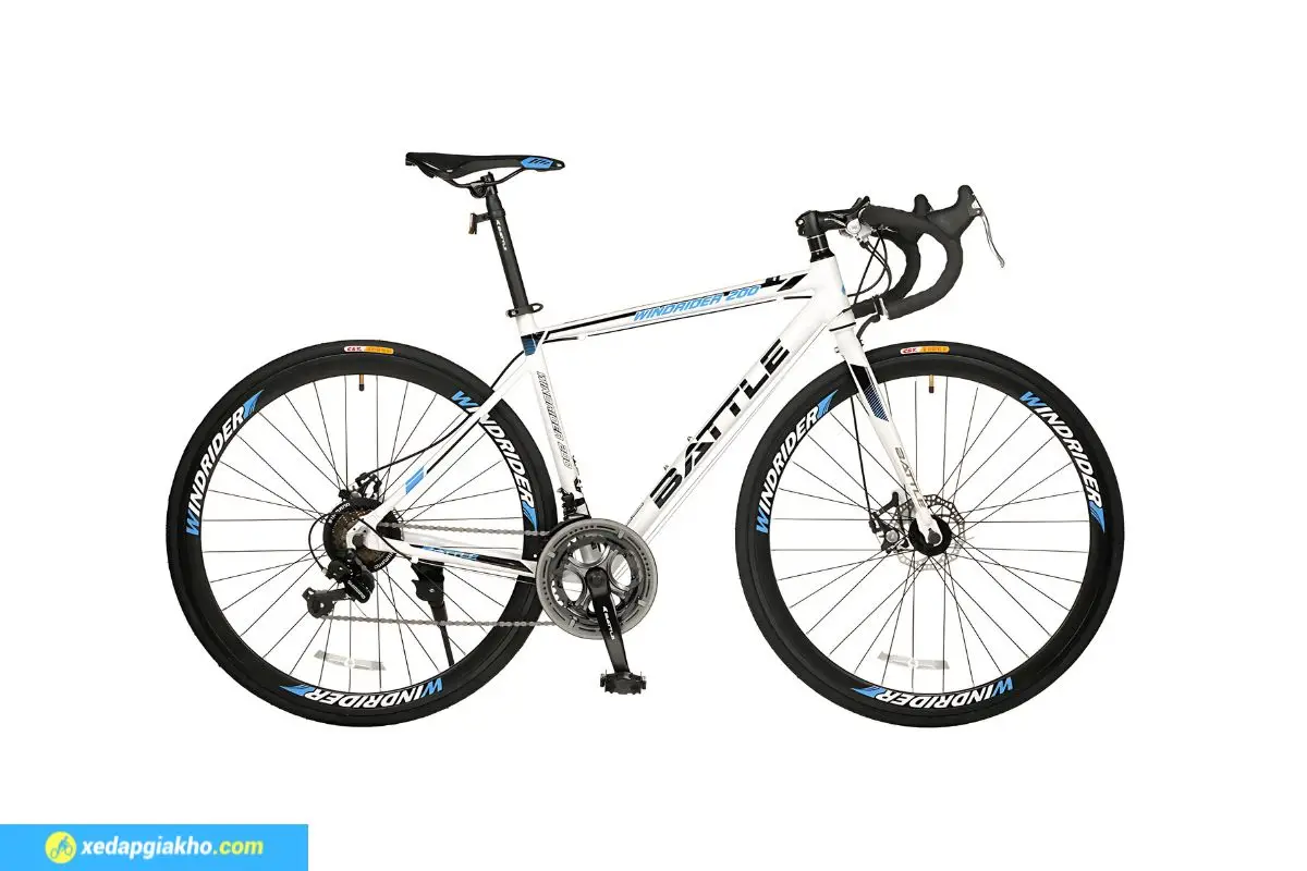 Xe Đạp Đua 700c Battle WindriDer 200 Cổ Cong - Màu Đen Vàng