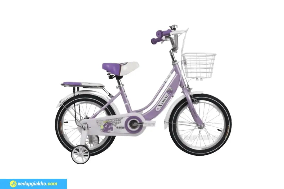 Xe Đạp Trẻ Em Xaming Nữ 2 Gióng 16 Inch Màu Tím