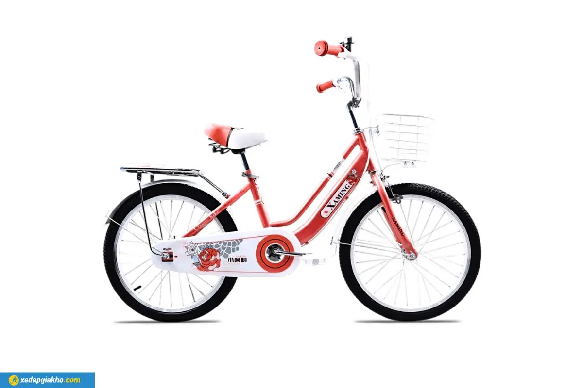 Xe Đạp Trẻ Em Xaming Nữ 2 Gióng 20 Inch màu đỏ