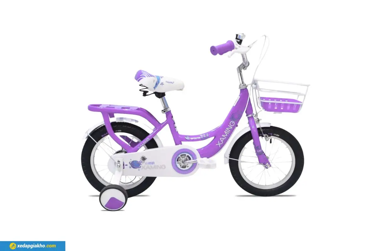 Xe đạp bé gái Xaming liền sườn 14 Inch tím