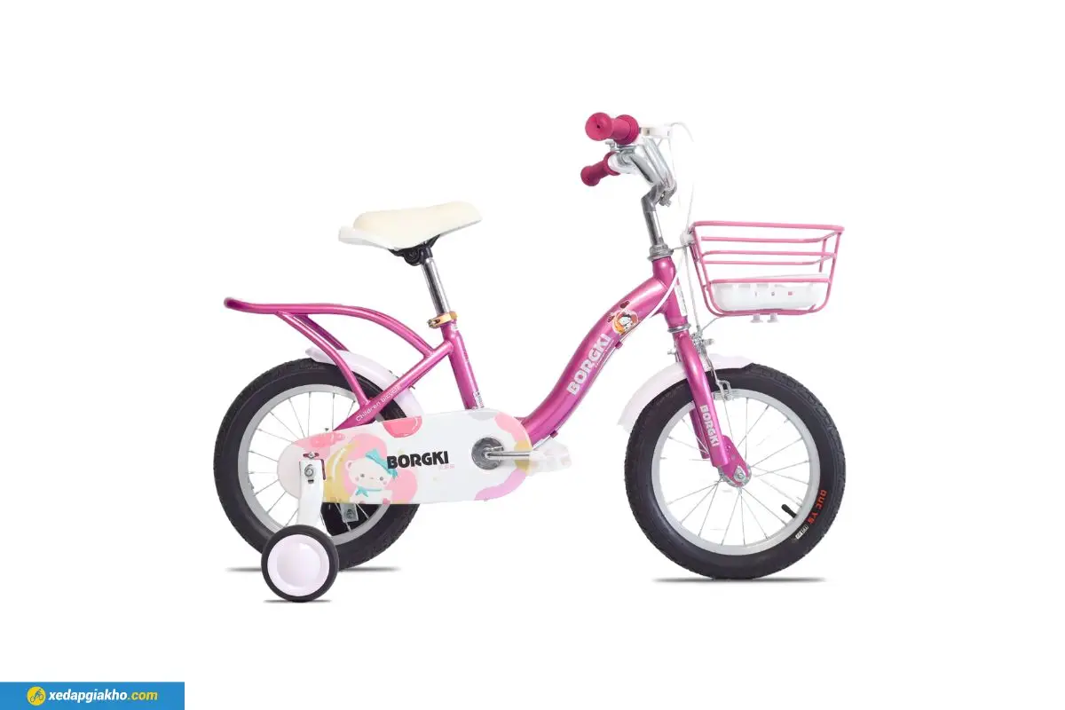 Xe Đạp Trẻ Em Borgki 225 12 Inch Hồng Đậm