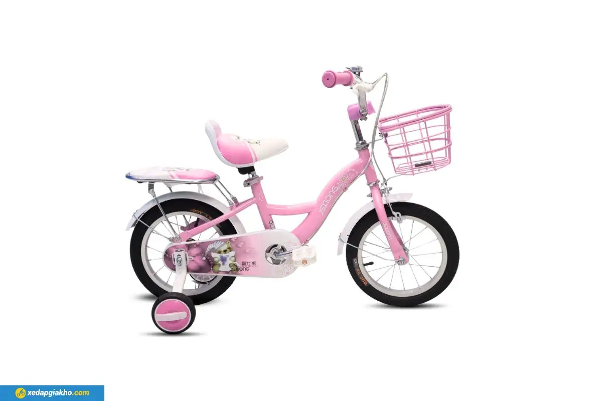 Xe đạp bé gái Jsxiong 14 Inch hồng