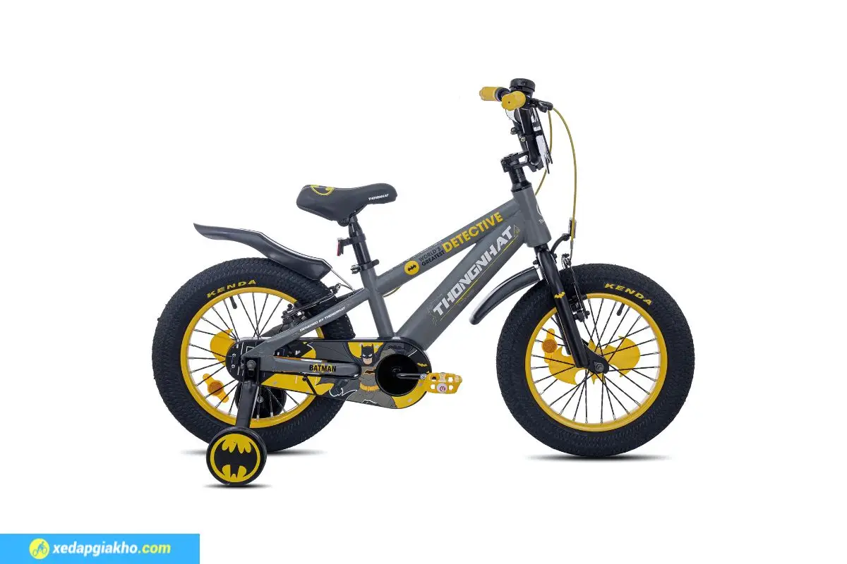 Xe Đạp Trẻ Em Thống Nhất Batman 16 inch Màu Ghi Vàng