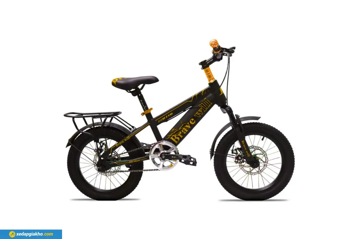 Xe Đạp Trẻ Em Brave Will B118 – Bánh 18 Inch Đen Cam