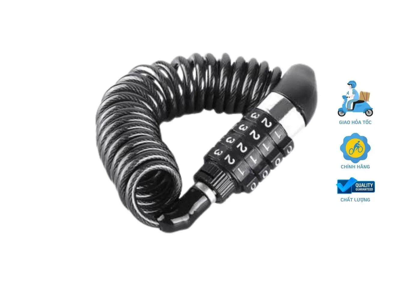 Khóa 4 số Đổi Mã Dây Lò Xo sở hữu khả năng chống trộm tốt với kiểu dáng nhỏ gọn