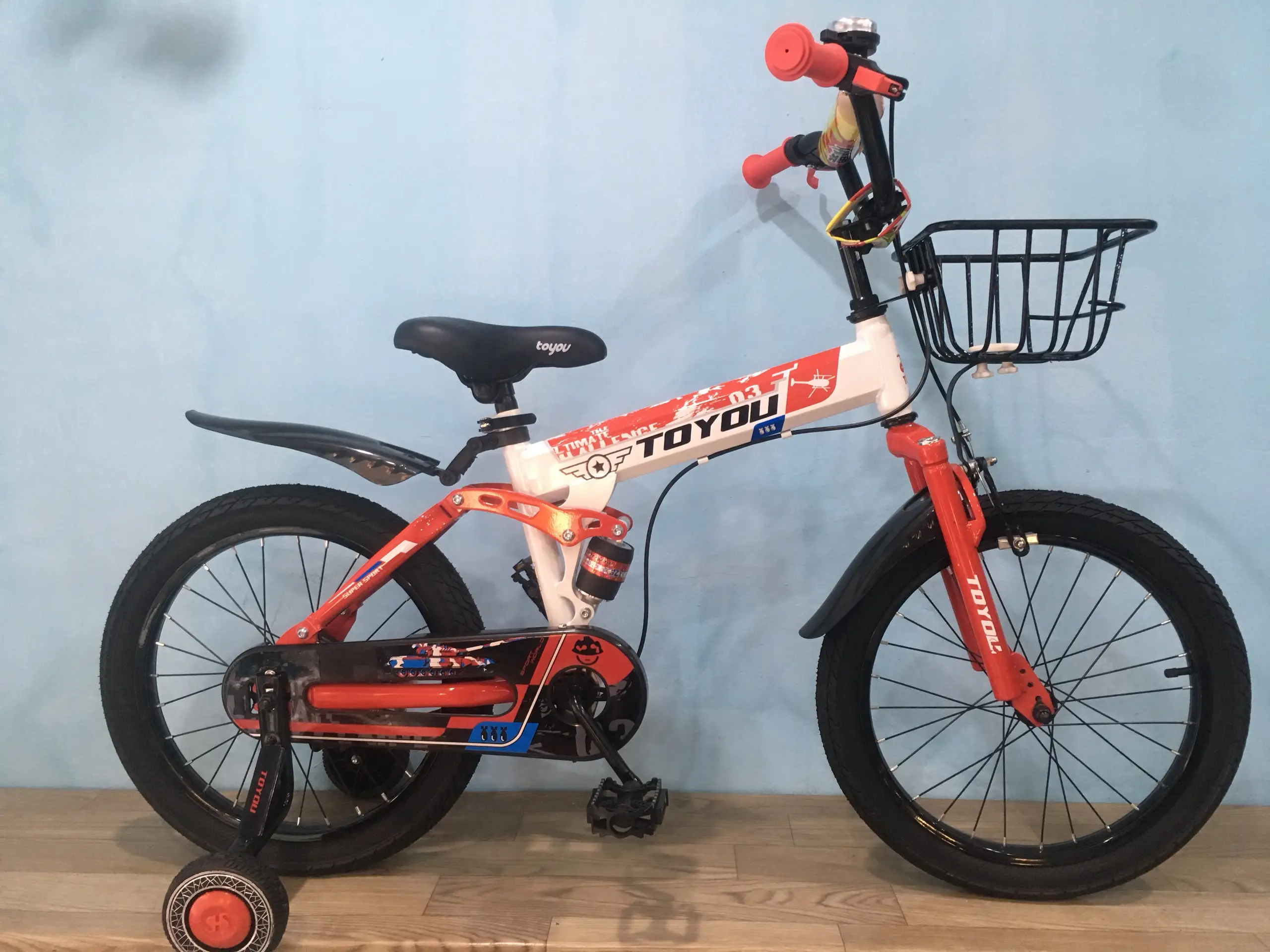 Xe Đạp Trẻ Em 18 inch TOYOU TY-22 Nam Cao Cấp - Màu Đen Xanh