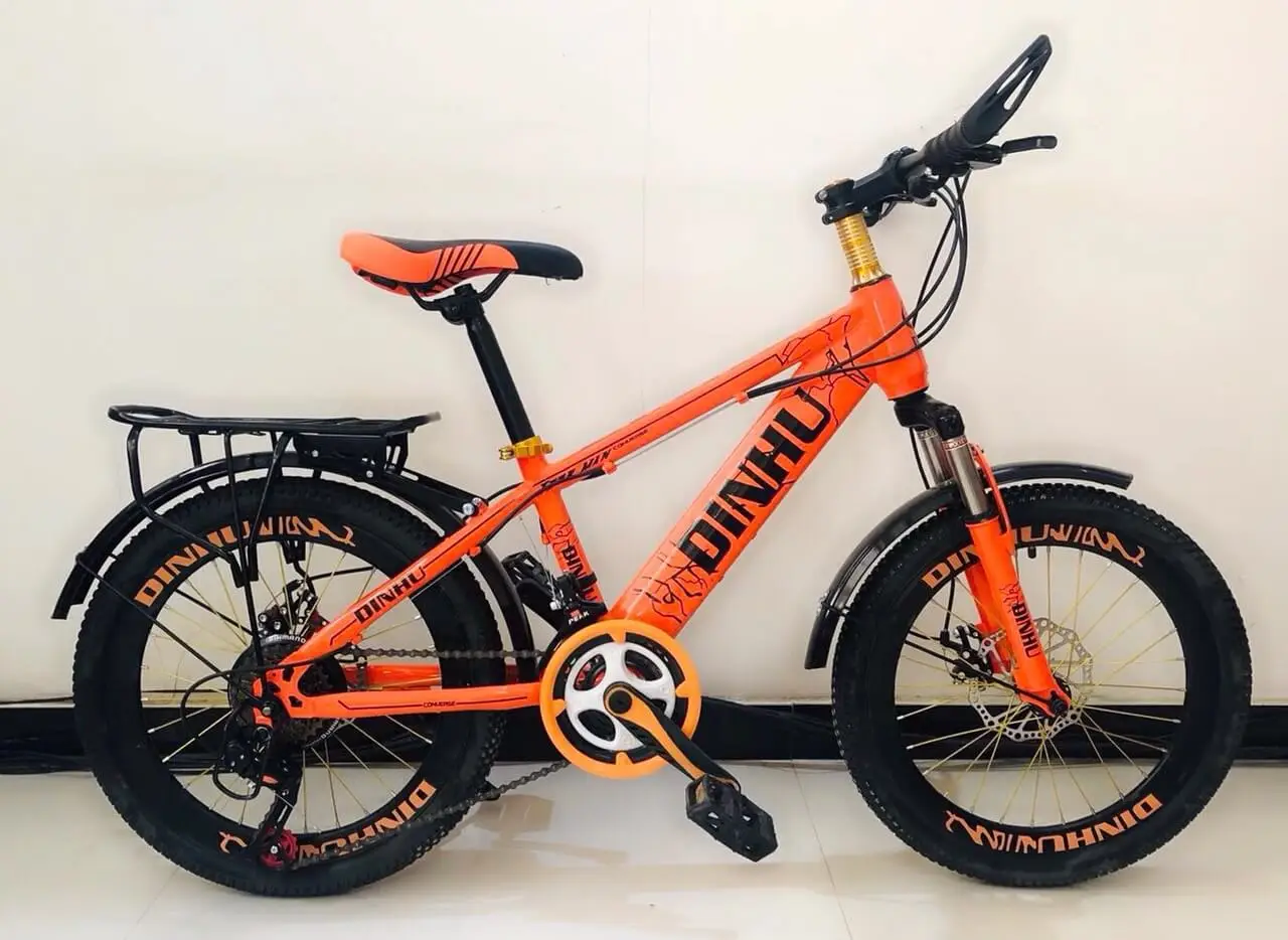 XE ĐẠP TRẺ EM 20 INCH DINHU - NIỀNG CAO BÁNH BỰ - MÀU XANH CHUỐI