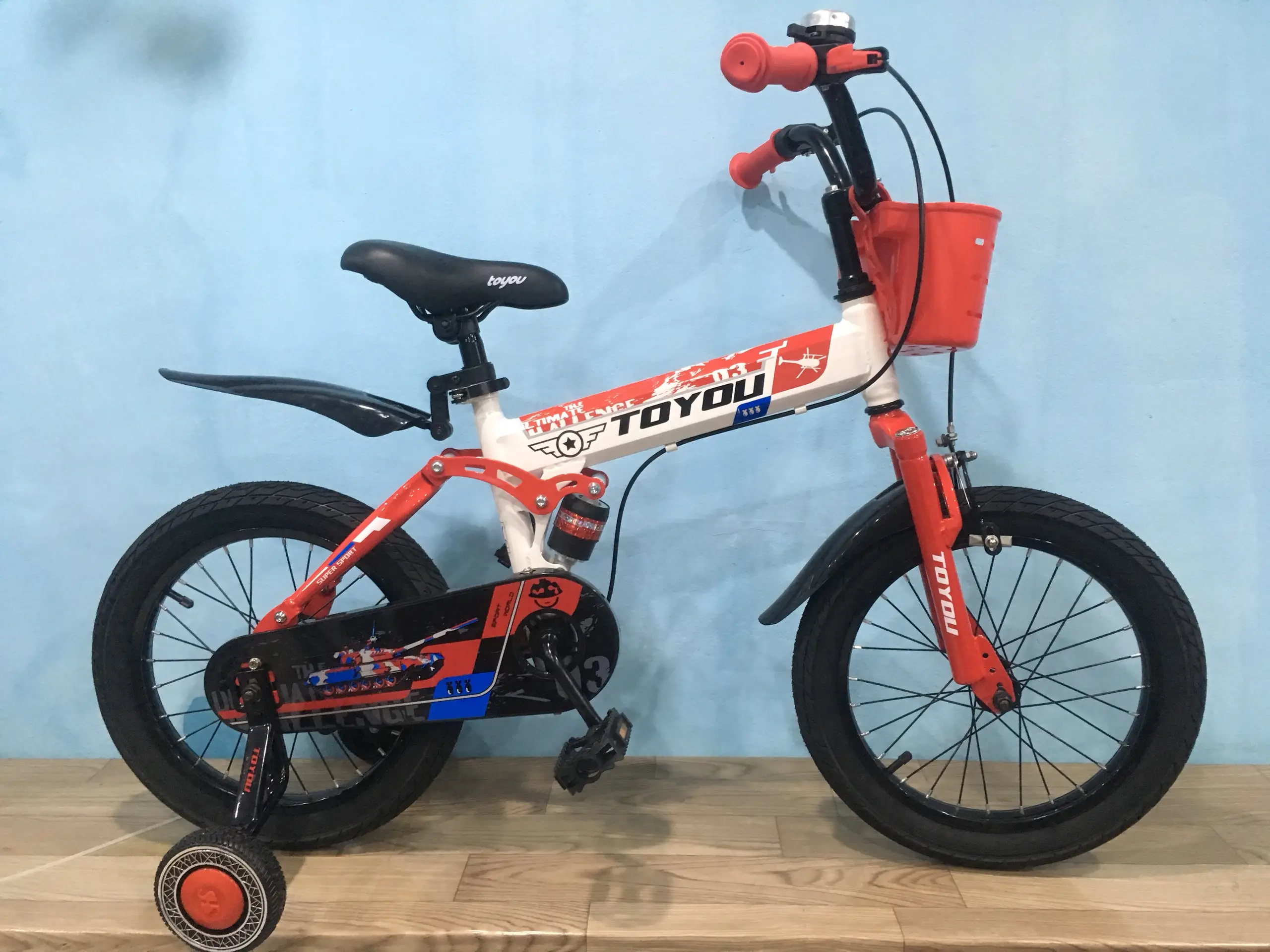 Xe Đạp Trẻ Em 16 Inch TOYOU TY-22 Nam Cao Cấp - Màu Vàng Lính