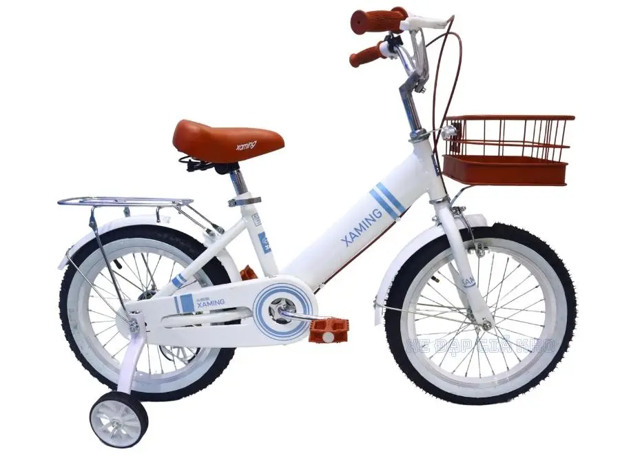 Xe Đạp Cho Bé 18 Inch Xaming Rổ Nâu Sườn Đơn Cao Cấp