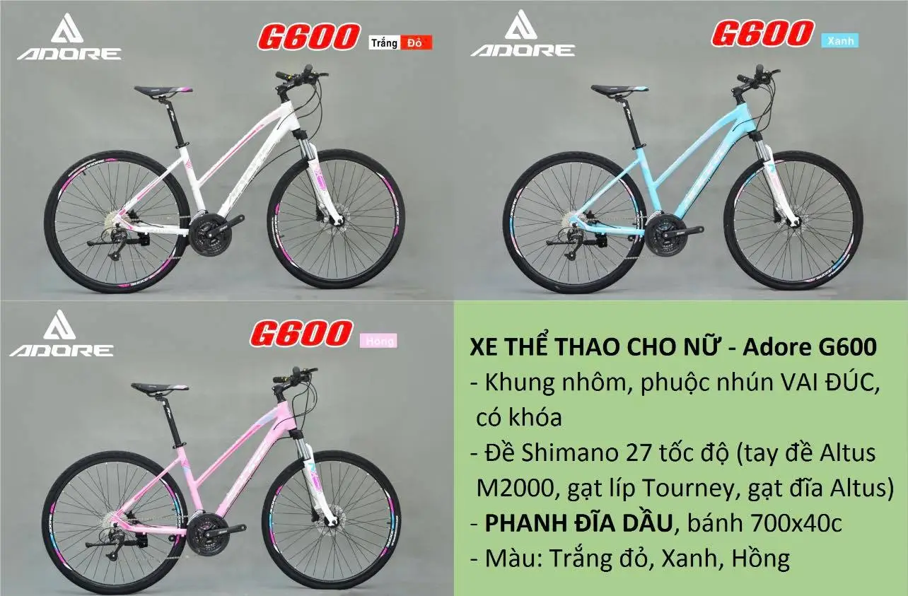 Xe đạp Thể Thao Nữ 700c Khung Nhôm ADORE G600