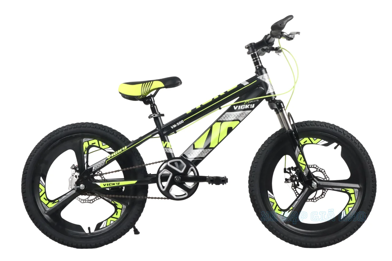 Xe Đạp Cho Bé 20 Inch Vicky VM500 Bánh Mâm - Xanh
