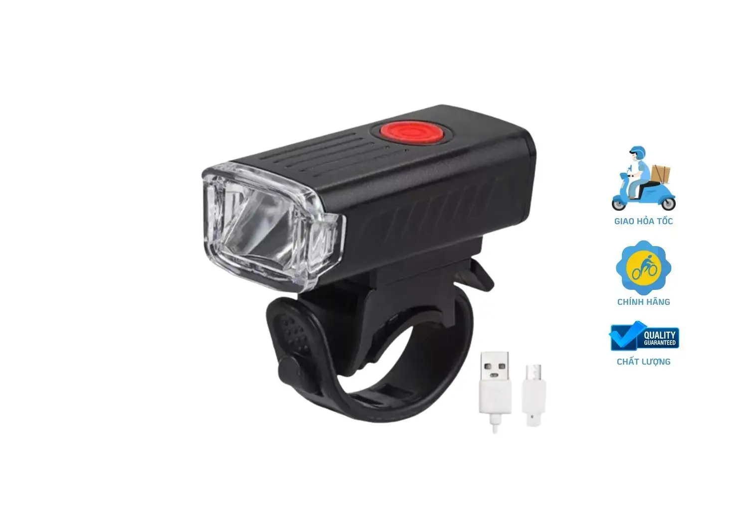 Đèn sạc trước có thiết kế gọn nhẹ và dễ dàng lắp đặt trên xe đạp