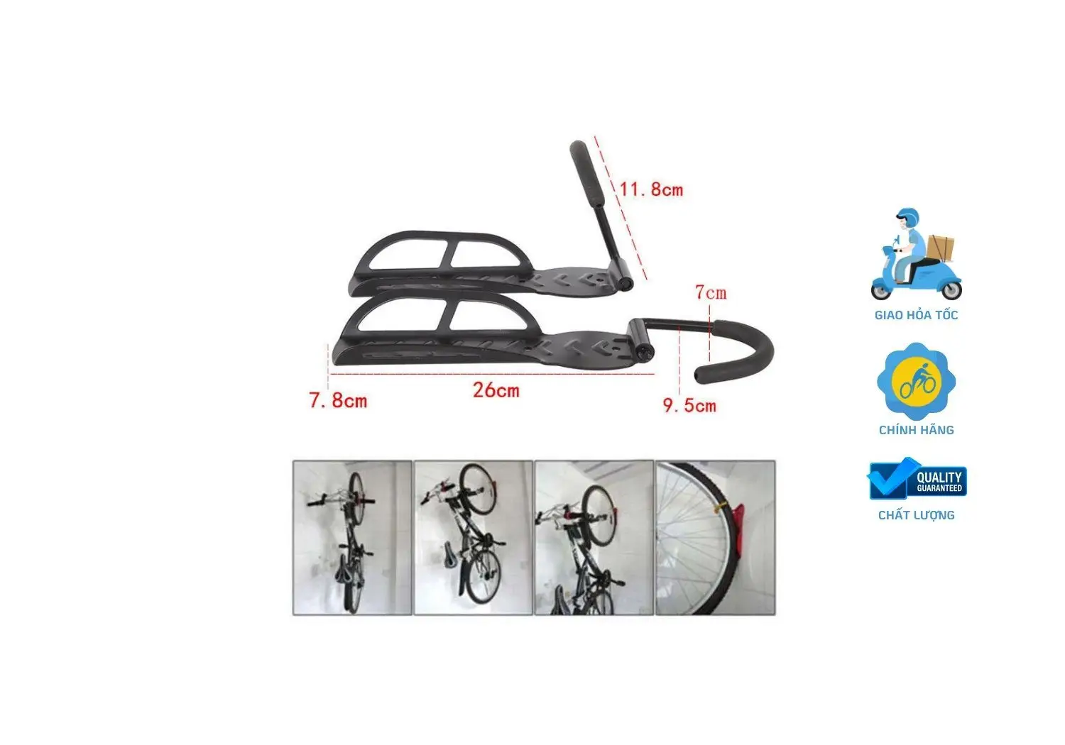 Với móc treo xe đạp, bạn có thể tối ưu hóa không gian sống một cách dễ dàng và hiệu quả.