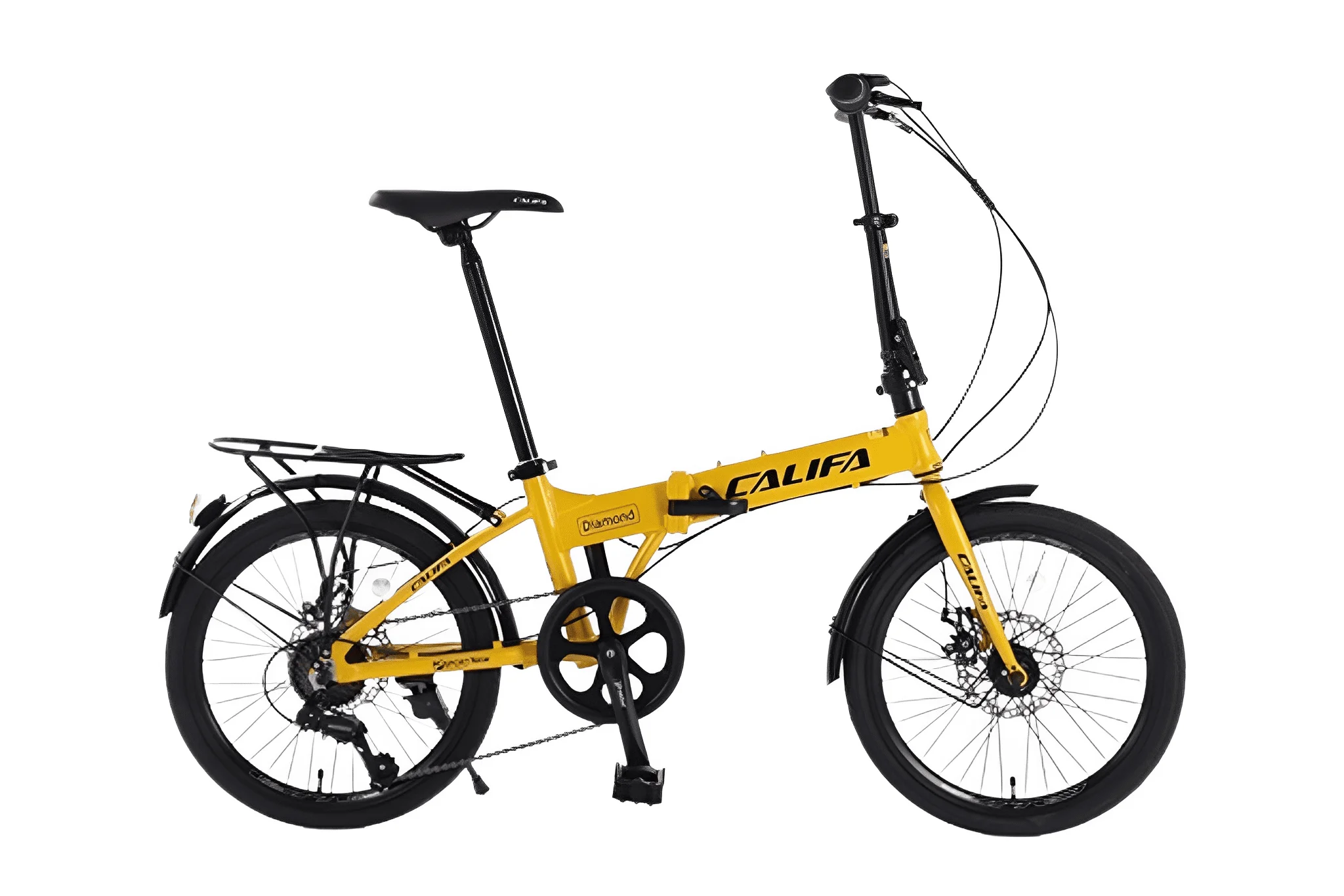 Xe Đạp Gấp Califa Diamond 20 Inch Khung Nhôm 4 Hệ thống giảm xóc và phanh đĩa an toàn