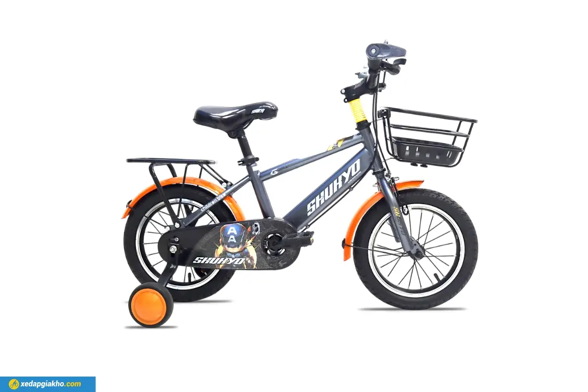 Xe Đạp Trẻ Em Bé Gái Shukyo S1 14 Inch màu ghi